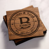 Personalized Coasters Handmade in the USA Christmas Gifts for him Anniversary Gifts or Personalized Gifts. Sets of 4,6,8,12,16 Great Wedding NakedWoodWorks