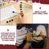 Mifoci 144 Pcs Acid Brush Bulk Boar Hair Acid Flux Brushes Epoxy Wood Glue Brush Metal Tubular Handle Disposable Glue Brushes for Woodworking Mifoci