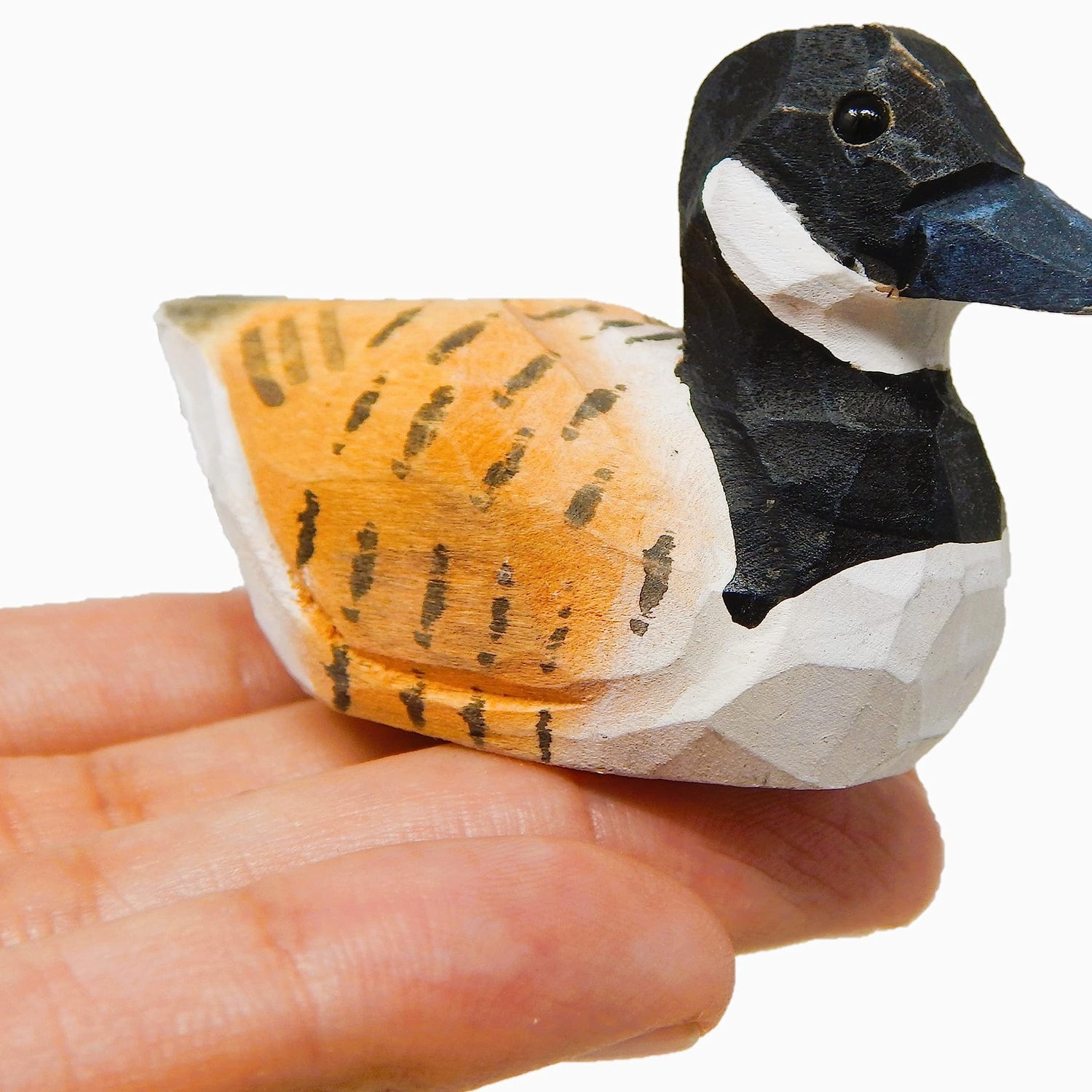 Selsela Canada Goose Figurine Decoration Handmade Wooden Statue Duck Art Decoy Carved Bird Geese Branta Small Animal Collectible Selsela