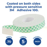 3M 4026 Natural Polyurethane Double Coated Foam Tape, 0.75" width x 5yd length (1 roll) 3M