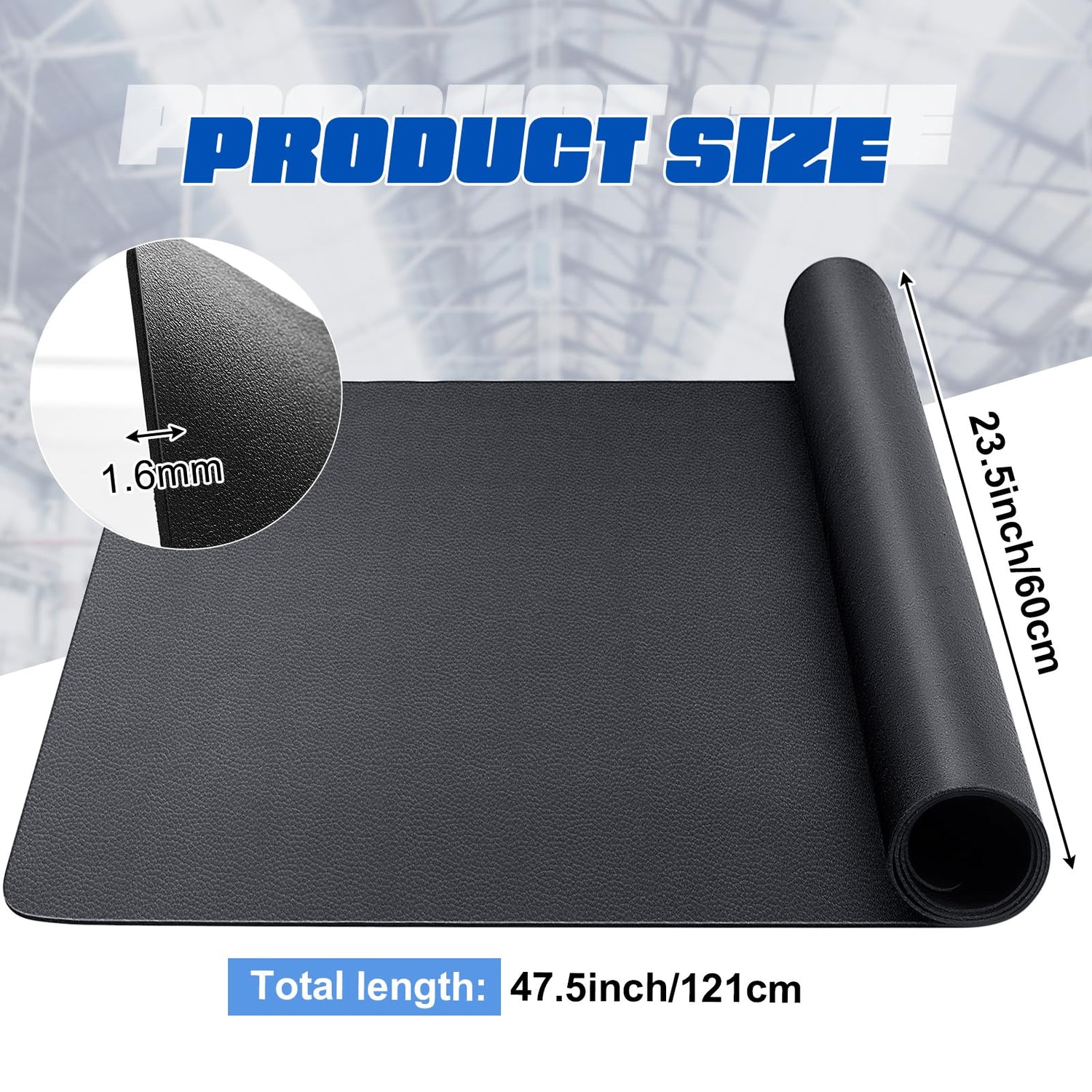 Drydiet 23.5 Inches x 47.5 Inches Black Work Bench Mat PU Leather Easy to Clean Products Bench Mat Scratch Resistant Workbench Mat for Protects Drydiet