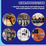 Waltool 40Pcs 8" /200mm Stainless Steel Pegboard Display Hooks Bulk Set, Black Garage Organization Peg Wall Hook Metal Slatwall Panel Hook Fit 1/8 Waltool