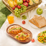 Rtteri 10 Pcs Wooden Plates Wood Dinner Plate Serving Trays Decorative Serving Platter Mango Oval Wood Tray for Food, Vegetables, Fruit, Charcuterie, Rtteri