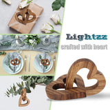 Valentine's Day Romantic Heart Gifts for Her, Handmade Wood Hearts Shape for Couple Wife Husband Wedding Anniversary Birthday Present (Linked Hearts Lightzz