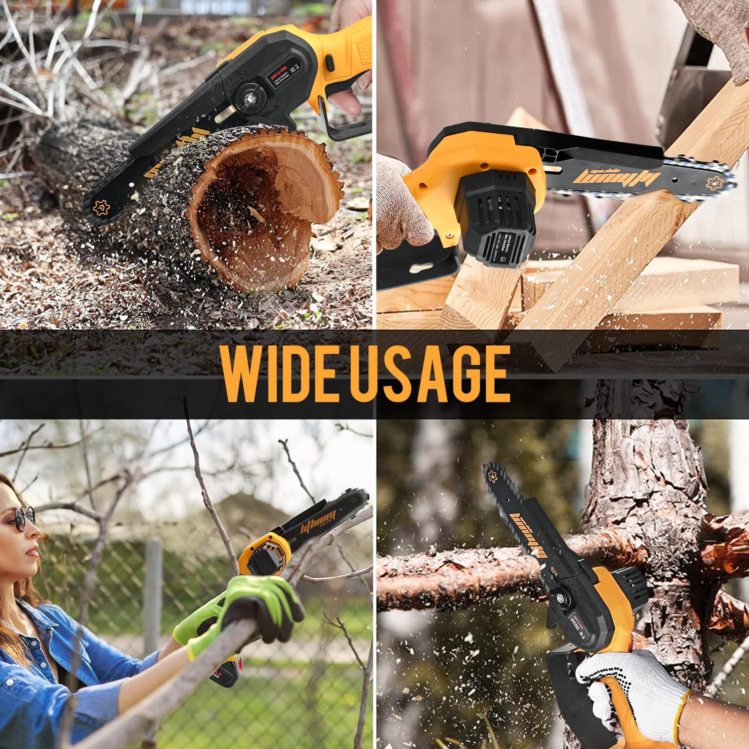 Mini Chainsaw 6-Inch with 2 Battery Mini Electric Chain Saws Cordless Handheld Portable Small Chainsaw for Wood Cutting WEMARS