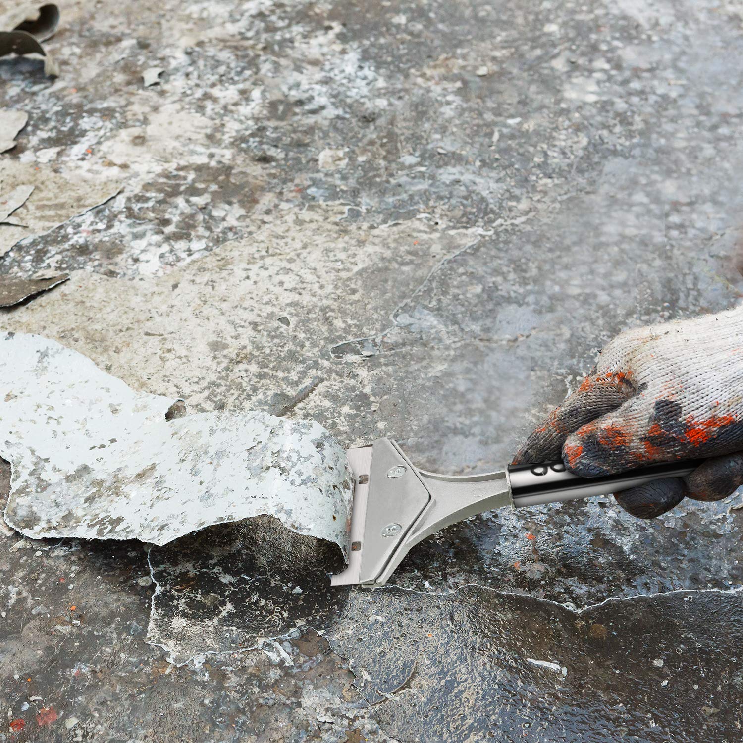 4 Inch Razor Blade Scraper Tool Tile Paint Scraper Floor Wall Paper Removal Smoothing Scraper with 10 Pieces Replacement Blades for Removing Mudder