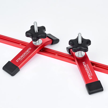 STRONGROWTH T track woodworking System Accessories- T-Track and Hold Down Clamps (T-Track Clamps 2pk) STRONGROWTH