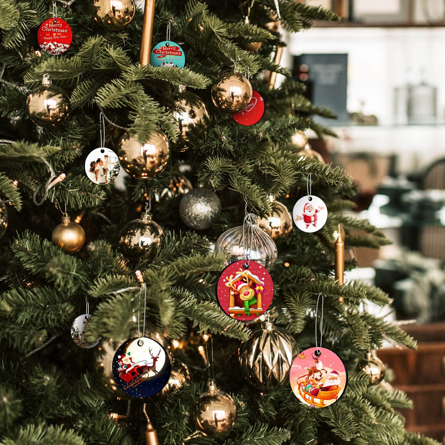 Sublimation Ornament Blanks, Cridoz 28Pcs Round Sublimation Blanks Pendants Bulk for Christmas Day and Halloween Day Ornaments Supplies, DIY cridoz