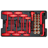 Wiha 32800 Insulated Tool Set with Screwdrivers, Nut Drivers, Pliers, Cutters, Ruler, Knife and Sockets in Rolling Tool Case, 10,000 Volt Tested and Wiha