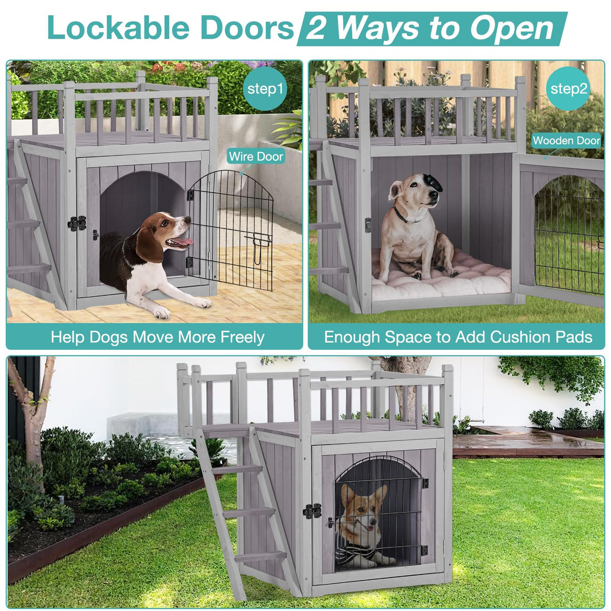 Suumerpety Weatherproof Outdoor Cat House,Feral Cats Shelter for Bunny Small Dogs (Small Cat House 8B) Suumerpety