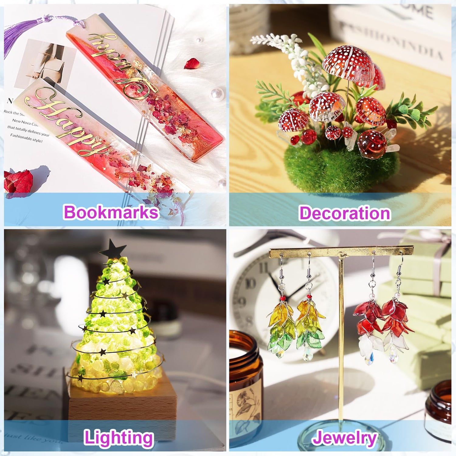 LET'S RESIN UV Resin, 2,000g 250ml 8Pcs Faster Cure Crystal Clear UV Resin Bulk,Low Shrinkage No Tacky UV Epoxy Resin Kit,Transparent High Gloss LET'S RESIN