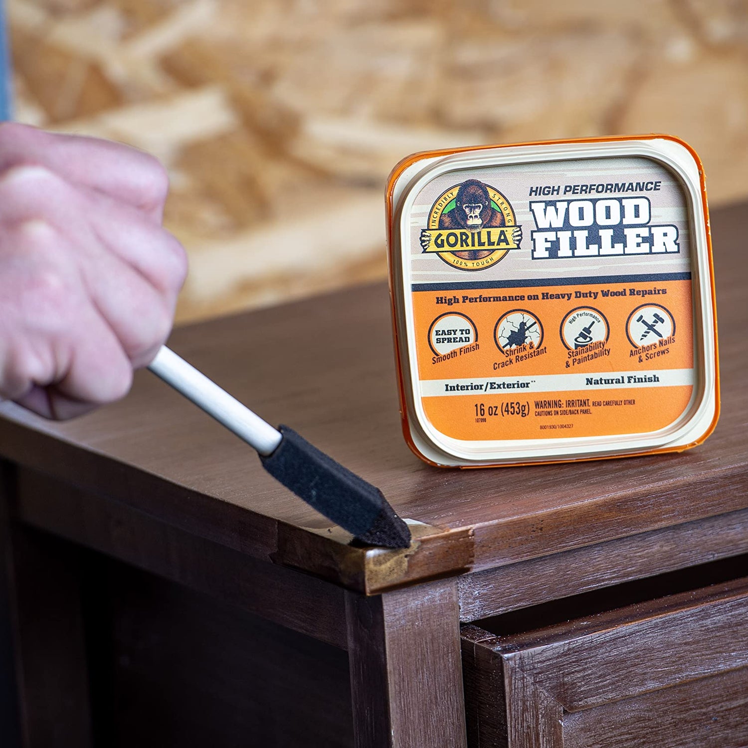 Gorilla All Purpose Wood Filler Wood Repair Kit with Putty Knife and Sanding Block Gorilla