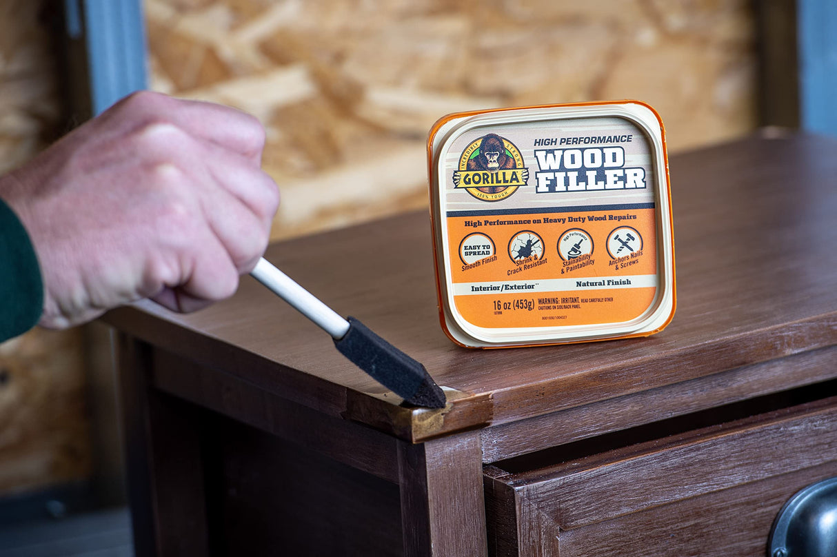Gorilla All Purpose Wood Filler Wood Repair Kit with Putty Knife and Sanding Block Gorilla