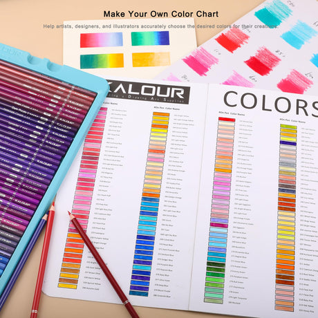 KALOUR Pro Colored Pencils,Set of 520 Colors,Artists Soft Core with Vibrant Color,Ideal for Drawing Sketching Shading,Coloring Pencils for Adults KALOUR