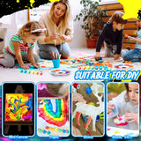 Fulmoon 6 Set Glow in The Dark Paint with Paint Brushes Black Light Neon Face Body Paint UV Acrylic Paint Set for Kids Halloween Christmas Painting Fulmoon