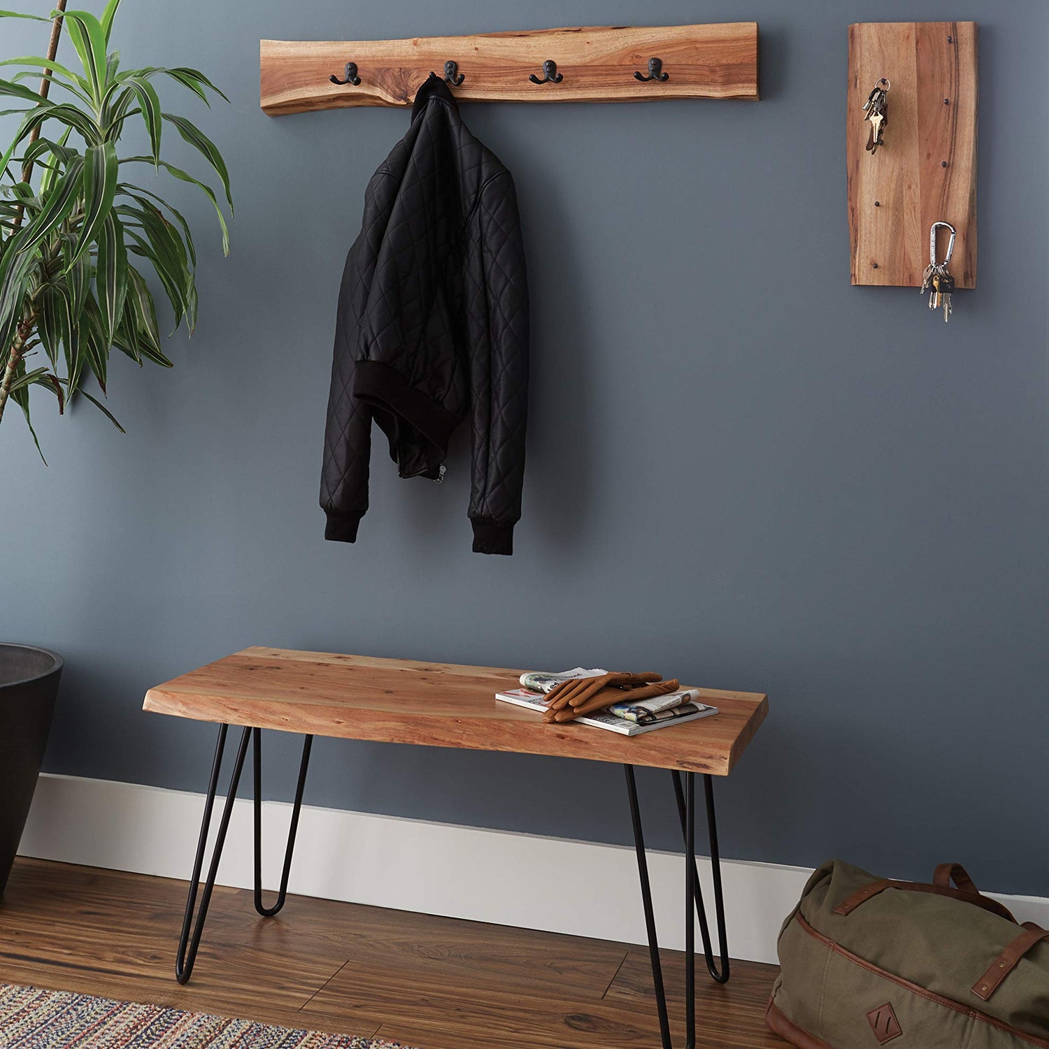 Alaterre Furniture Hairpin Bench, 36 Inch, Natural Alaterre Furniture