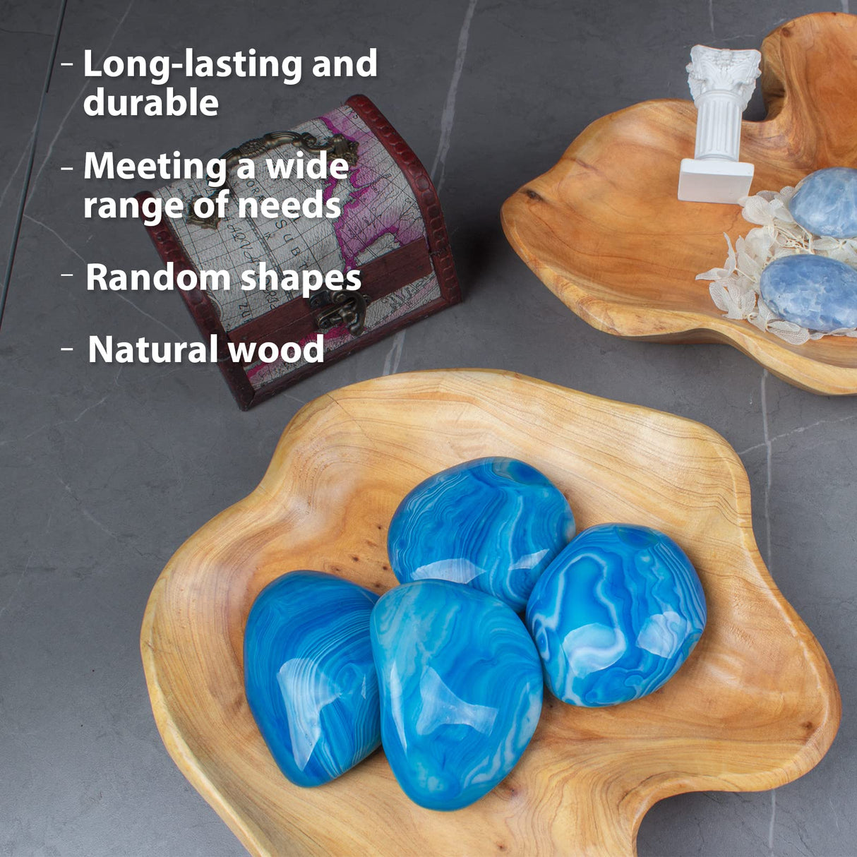 BTEOBFY Natural Wood Fruit Bowl 11-13 inch, Unique Handmade Wood Serving Platter, Wood Fruit Snack Dish for Sandwich Bread Serving, Appetizer BTEOBFY