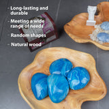 BTEOBFY Natural Wood Fruit Bowl 11-13 inch, Unique Handmade Wood Serving Platter, Wood Fruit Snack Dish for Sandwich Bread Serving, Appetizer BTEOBFY