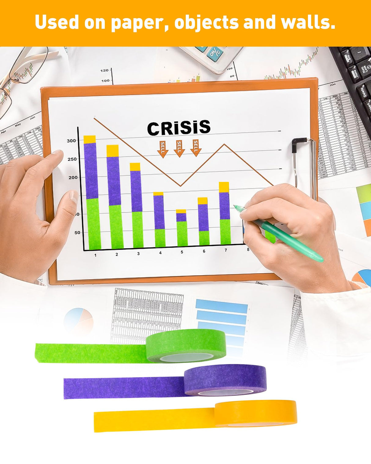 XEHAHOSH Upgrade Colored Masking Tape 0.65 in x 45 Ft x 3 Roll. Colored Tape Set. Suitable for DIY Supplies, Enhanced Viscosity, Easy to Tear, No XEHAHOSH