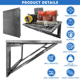 Professional Grade Products 26” x 32” Heavy Gauge Steel Wall Mounted Folding Workbench “Lock N Load” for Saving Space in The Garage, Utility Room, Professional Grade Products