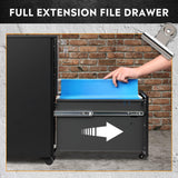 DEVAISE 3 Drawer Vertical File Cabinet, Mobile Filing Cabinet with Slim Width for Home Office, Black DEVAISE