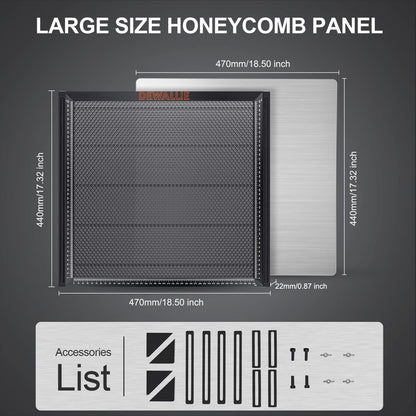 DEWALLIE Honeycomb Laser Bed with Fixture, 18.5x17.32x0.87'' Honeycomb Working Table for Xtool D1 and D1 Pro Diode Laser Engraver and Cutter, Smooth - WoodArtSupply