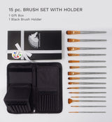 MyArtscape Artist Quality Painting Set - Acrylic Paint - 12 x 12ml Tubes - paired with Short Handle Artist Paintbrushes with Travel Holder MyArtscape