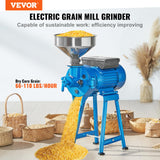 VEVOR Electric Grain Mill Grinder, 1500W 110V Dry & Wet Spice Grinder, Commercial Corn Mill with Funnel, Thickness Adjustable Powder Machine, Heavy VEVOR