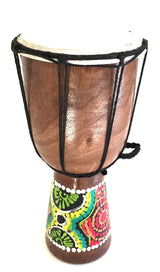 JIVE BRAND Djembe Drum Bongo Congo African Mahogany Wood Drum With Heavy Base Goat Skin Drum Head Hand Carved Professional Quality - 9" High - NOT Jive