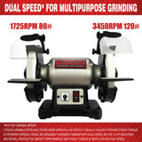 BUCKTOOL 8 inch Dual Speed Bench Grinder & Buffer, Professional Low High Speed Bench Grinder Buffer with Cast Iron Base TDS-200DS Bucktool