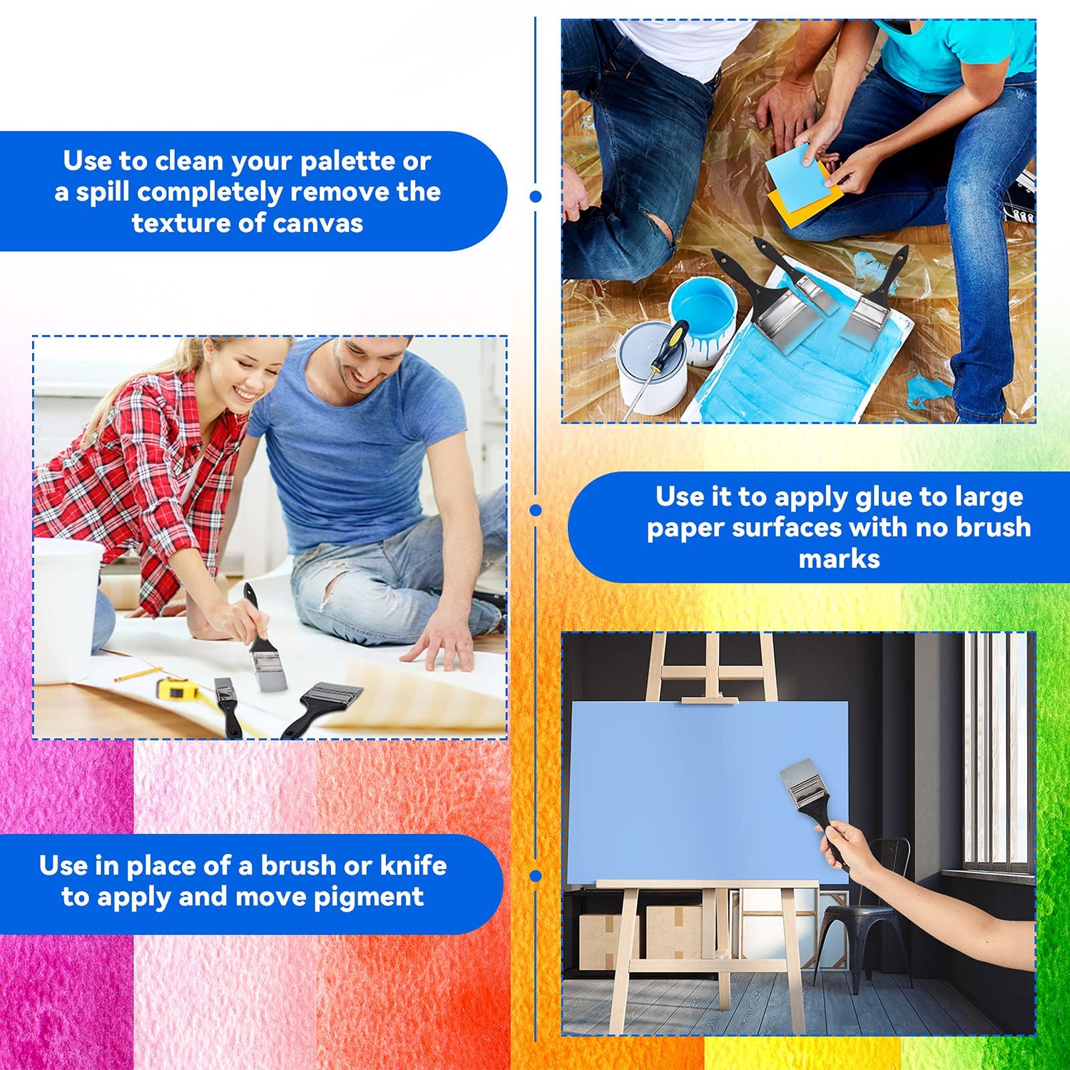 3 Pcs Silicone Epoxy Brushes Set Paint Brushes Set Reusable Flexible Silicone Brushes for Making Epoxy Glitter Tumblers Acrylic Oil Watercolor, Face Nezyo