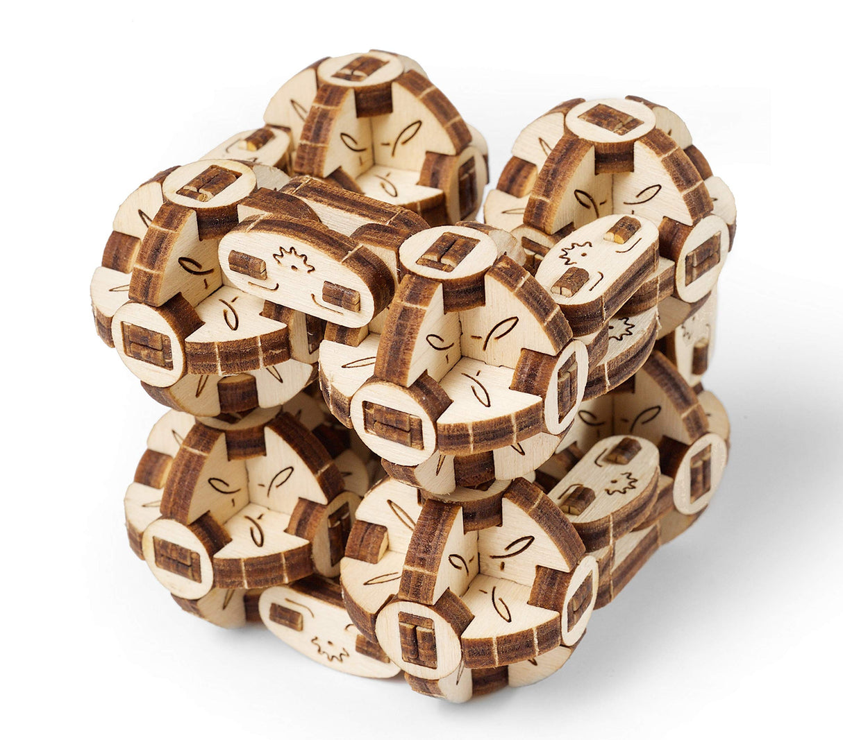 UGEARS Flexi-Cubus Brainteaser, 3D Mechanical Model, Wooden Puzzle - Ideal Gift for Adults and Teens UGEARS