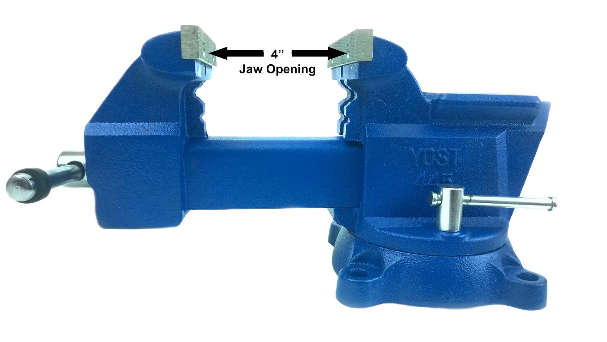 Yost Vises 445 Combination Vise | 4.5 Inch Jaw Width Utility Pipe and Bench Vise |Secure Grip with Swivel Base and Large Pipe Jaw Capacity | Made - WoodArtSupply