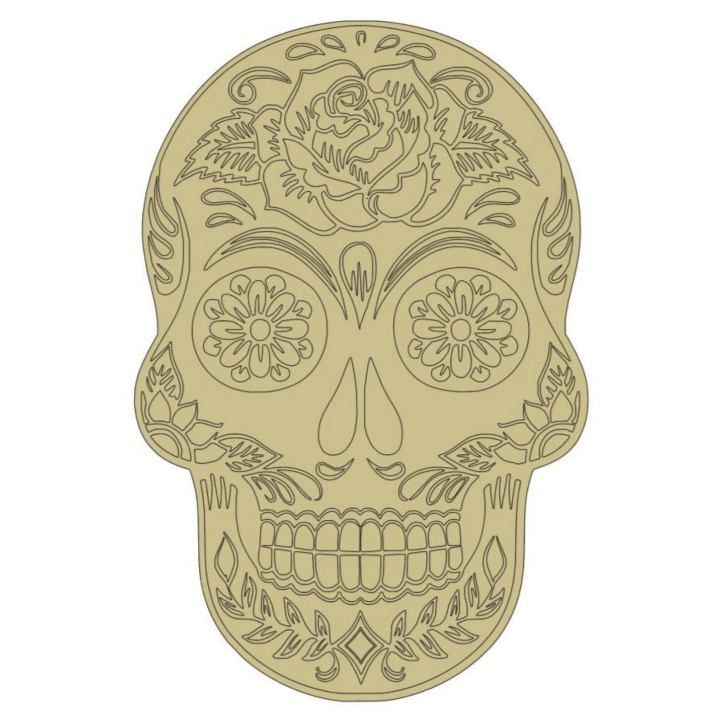 Michelle's aDOORable Creations Sugar Skull Wood Cutout Blank Paint by Lines DIY Home Decor Wall Art - Unfinished Wooden Cutout Blanks - WoodArtSupply