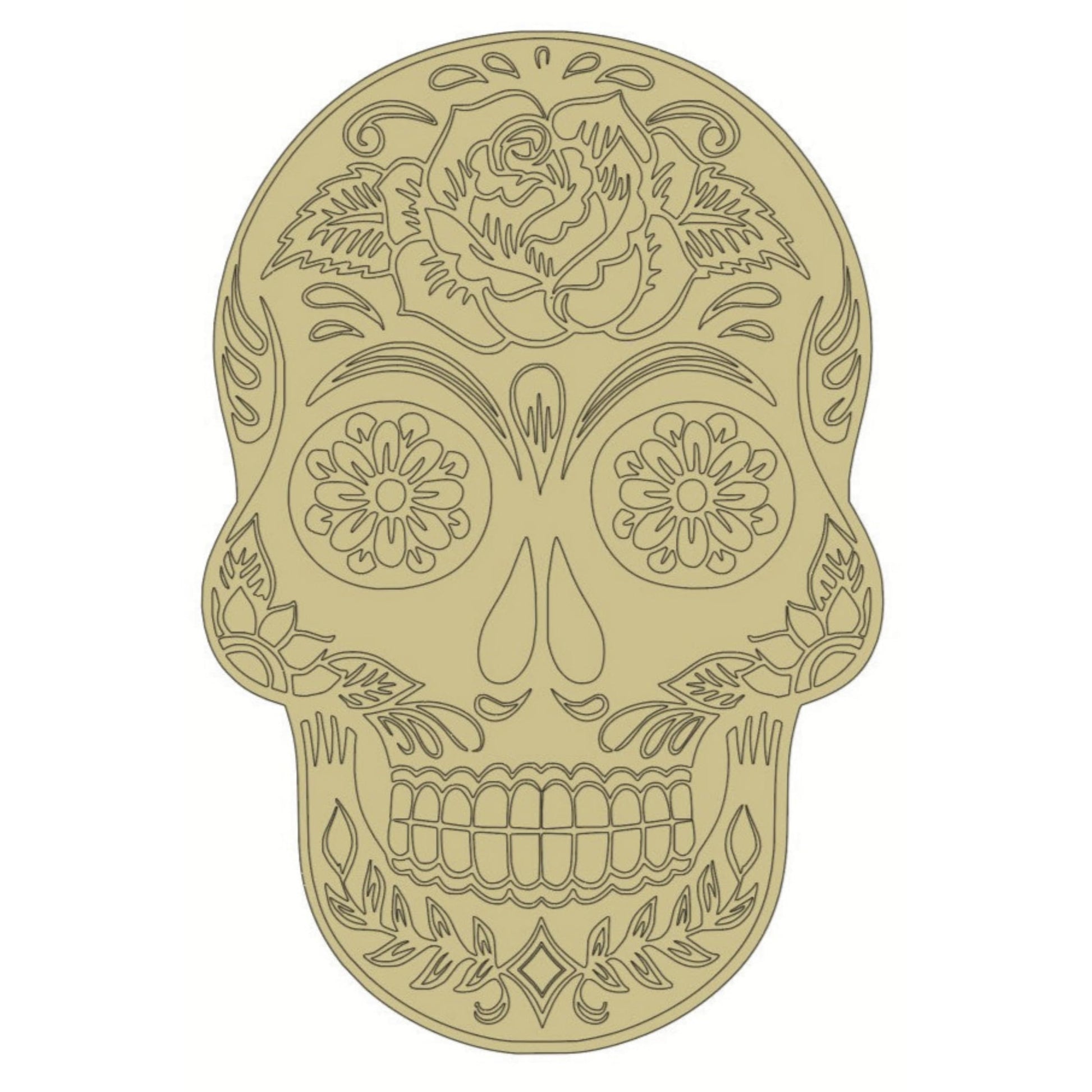 Michelle's aDOORable Creations Sugar Skull Wood Cutout Blank Paint by Lines DIY Home Decor Wall Art - Unfinished Wooden Cutout Blanks - WoodArtSupply