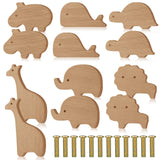 Qunclay Wooden Animal Cabinet Knobs Decorative Wood Dresser Knobs with Screws Dresser Pulls Wood Marine Woodland Animals Knobs Furniture Knobs Qunclay