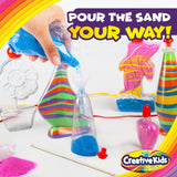 Creative Kids Sand Art Activity Kit for Kids - 10 Sand Art Bottles and 10 Colored Cool Sand Bags + Glitter Sand - Create Your Own Sand Art - DIY Arts Creative Kids