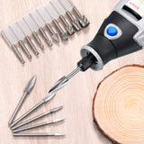 20 Pieces Wood Carving Drill Bit Set Includes HSS Engraving Drill Accessories Bit and HSS Carbide Wood Milling Burrs Universal Fitment for Rotary Honoson
