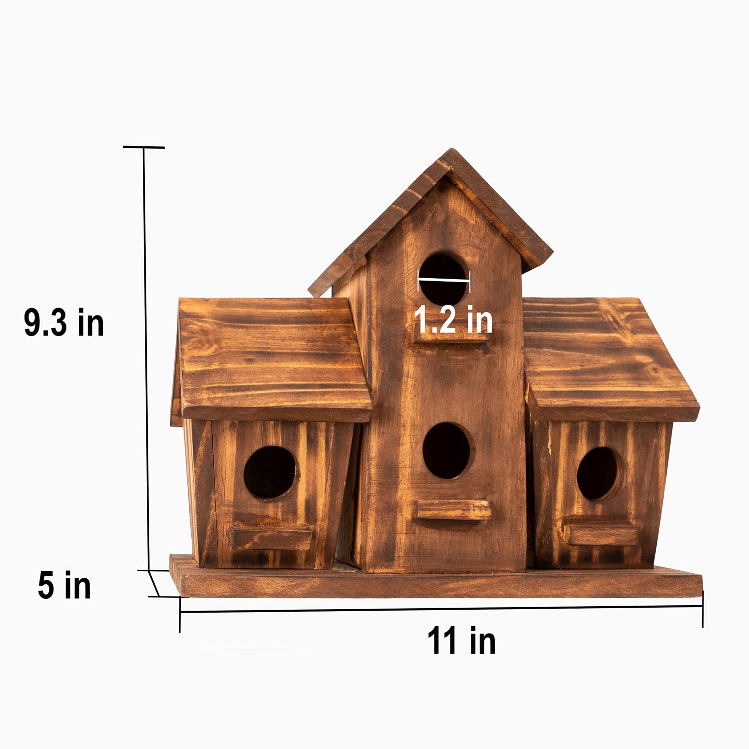 COLEBA Bird Houses for Outside, Outdoor 4 Hole Bird House Room for 4 Bird Families Bluebird Finch Cardinals Hanging Birdhouse for Garden COLEBA