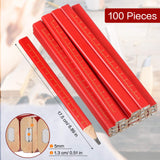 Zonon 100 Pieces Carpenter Pencils, Octagonal Red Hard Black Carpenter Pencils Construction Pencils for Woodworking Marking and Concrete Marking Zonon