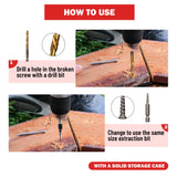 UYECOVE 15 Pieces Screw Extractor Set 6542/4341 HSS Cobalt Left Hand Drill Bit Broken Screw Extractor Kit with 1/4'' Adaptor, Stripped Screw UYECOVE