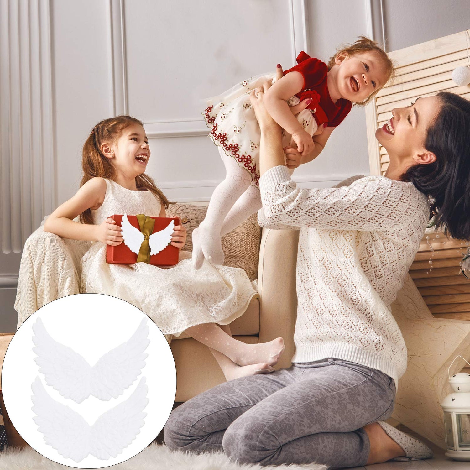 PartyKindom 6pcs White Angel Wings Angel Wings for Craft Unfinished Angel Wings Angel Wings Ornament DIY Craft Angel Wings Mini Wings Angel Wings PartyKindom