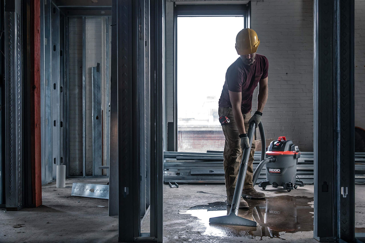 RIDGID 62703 RT1200 NXT 12-Gal. Wet Dry Shop Vacuum with Casters, 5.0 Peak HP Motor, and Pro Locking Hose,Dark Gray and Red RIDGID