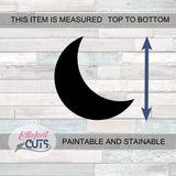 Moon Wood Cutouts for crafts, Laser Cut Wood Shapes 5mm thick Baltic Birch Wood, Multiple Sizes Available Elliefont Styles