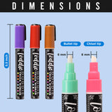 Loddie Doddie Liquid Chalk Markers | Dust Free Chalk Pens - Perfect for Chalkboards, Blackboards, Windows and Glass | 6mm Reversible Bullet & Chisel Loddie Doddie