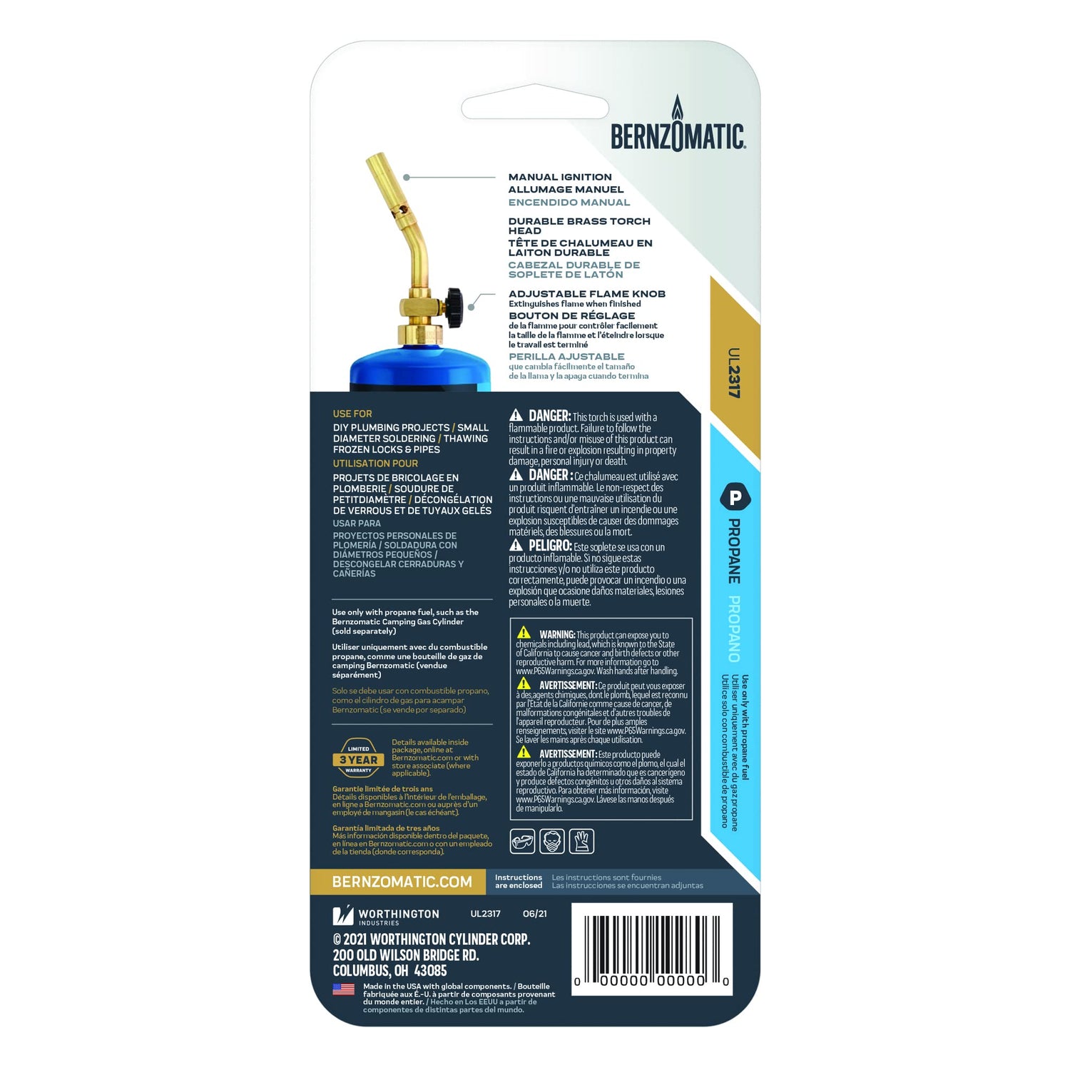 BernzOmatic Basic Use UL2317 Brass Pencil Flame Propane Torch Head Bernzomatic