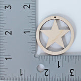 ALL SIZES BULK (12pc to 100pc) Unfinished Wood Laser Cutout Hoop Circle Star Dangle Earring Jewelry Blanks Shape Crafts Made in Texas Texan Wood Crafts