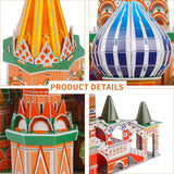 3D Puzzles for Adults & Kids St. Basil's Cathedral Building Set, Russia Cathedral Architecture Craft Model Kits, Educational 3D Jigsaw Puzzle Toy Hallisun