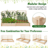 S AFSTAR Raised Garden Bed with 2 Planter Boxes & 3 Trellis, 88" L x 45" W x 43" H Outdoor Wooden Planter Box Kit for Flower Herb Vegetable Fruit S AFSTAR