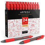 ARTEZA Red Gel Pens, Pack of 24, 0.7mm Medium Point, Quick Drying Ink for Smooth Writing, Perfect for College School Supplies, Office Tasks, and Note ARTEZA
